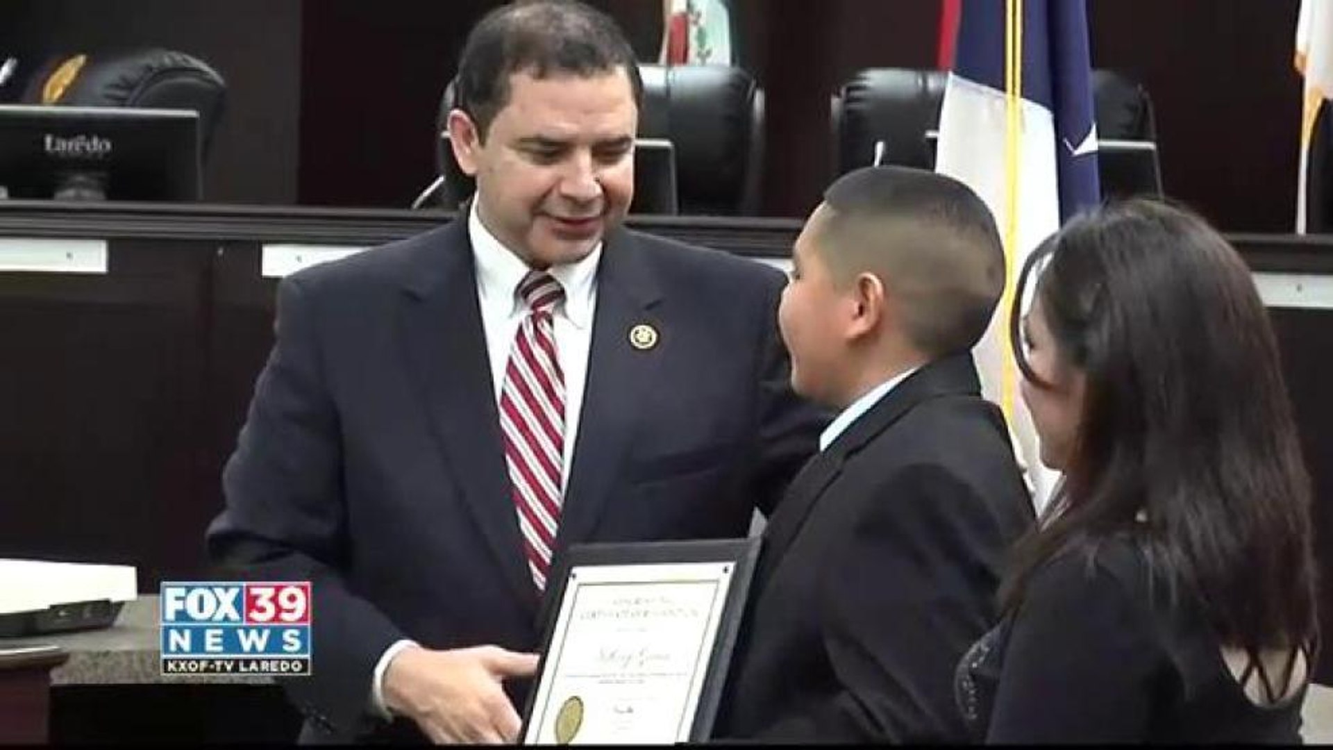 ⁣Local student recognized by the city for winning a trip to the President's final state of the u