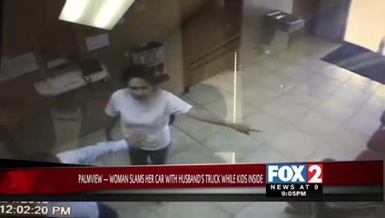 Woman Rams Husband’s Truck into Own Vehicle