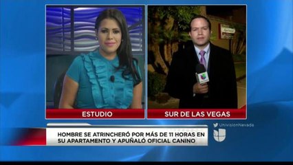 Hombre Atrincherado apuñala a oficial canino