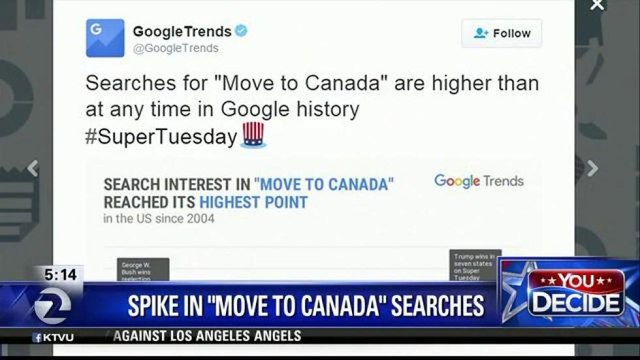 MORE AMERICANS CONSIDERING MOVING TO CANADA IF TRUMP WINS