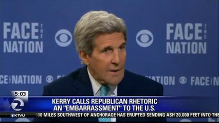 KERRY CALLS GOP TERROR RHETORIC AN EMBARRASSMENT