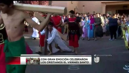 Cientos de Personas Celebran Viernes Santo en Varias Iglesias del Valle de Las Vegas