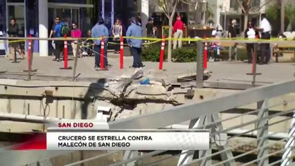 Crucero se estrella contra malecón de San Diego