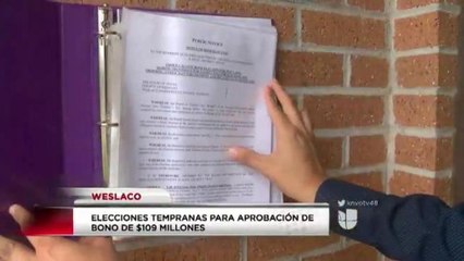 Elecciones tempranas para aprobación de bono de $109 millones