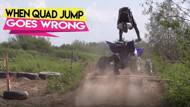 'BOTCHED Yamaha ATV jump attempt sends the rider flying '