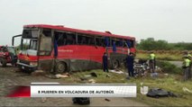 Ocho Personas Mueren en Volcadura de Autobús