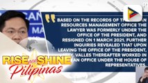 Palasyo, itinanggi na taga-Office of the President si Atty. Daryl Valles ng Pharmally