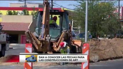 Los horarios para las próximas construcciones para el transporte público ART