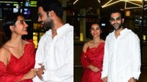 Rajkummar Rao और Patralekhaa शादी के बाद मुंबई एयरपोर्ट पर हाथों में हाथ डाले आए नजर | FilmiBeat