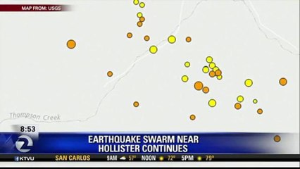 EARTHQUAKE SWARMS CONTINUES TO ROCK HOLLISTER AREA