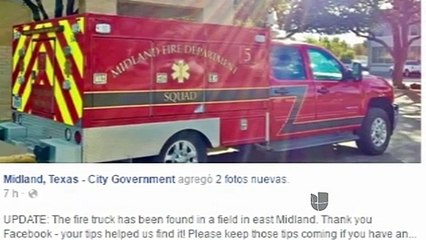Roban y destrozan vehículo de bomberos en Midland