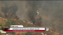 Incendio de maleza en Spring Valley movilizo al Departamento de Bomberos esta tarde