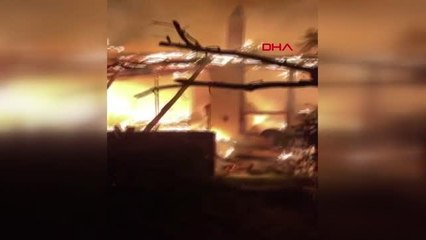 Muğla ? Fethiye'de 2 katlı ev alev alev yandı