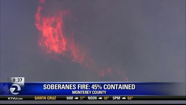 SOBERANES FIRE 45 PERCENT CONTAINED