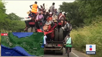 Guardia Nacional escolta a caravana migrante en Veracruz