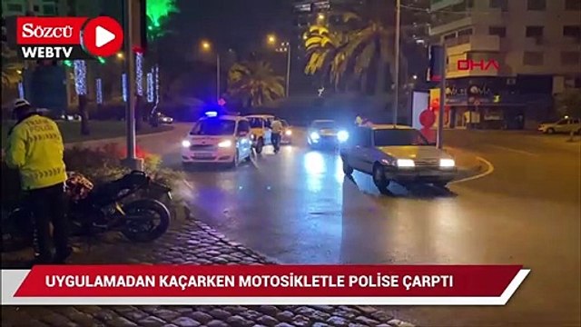Uygulamadan kaçan alkollü sürücü polise çarptı