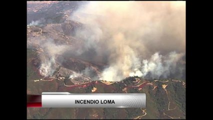 VIDEO: Incendio Loma continúa quemando maleza en las montañas de Santa Cruz
