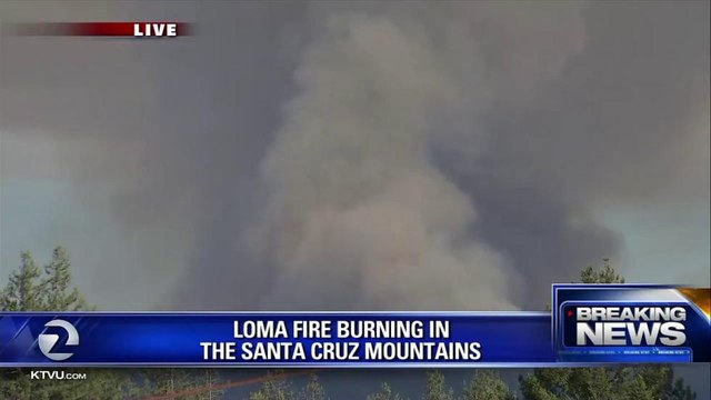 FIRE CREWS BATTLING FLAMES IN SANTA CRUZ MOUNTAINS