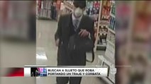 Buscan a ladrón que roba con traje y corbata