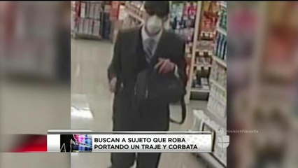 Buscan a ladrón que roba con traje y corbata