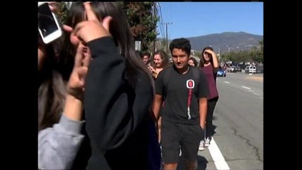 VIDEO: Estudiantes en Santa Bárbara se manifiestan en contra de Trump