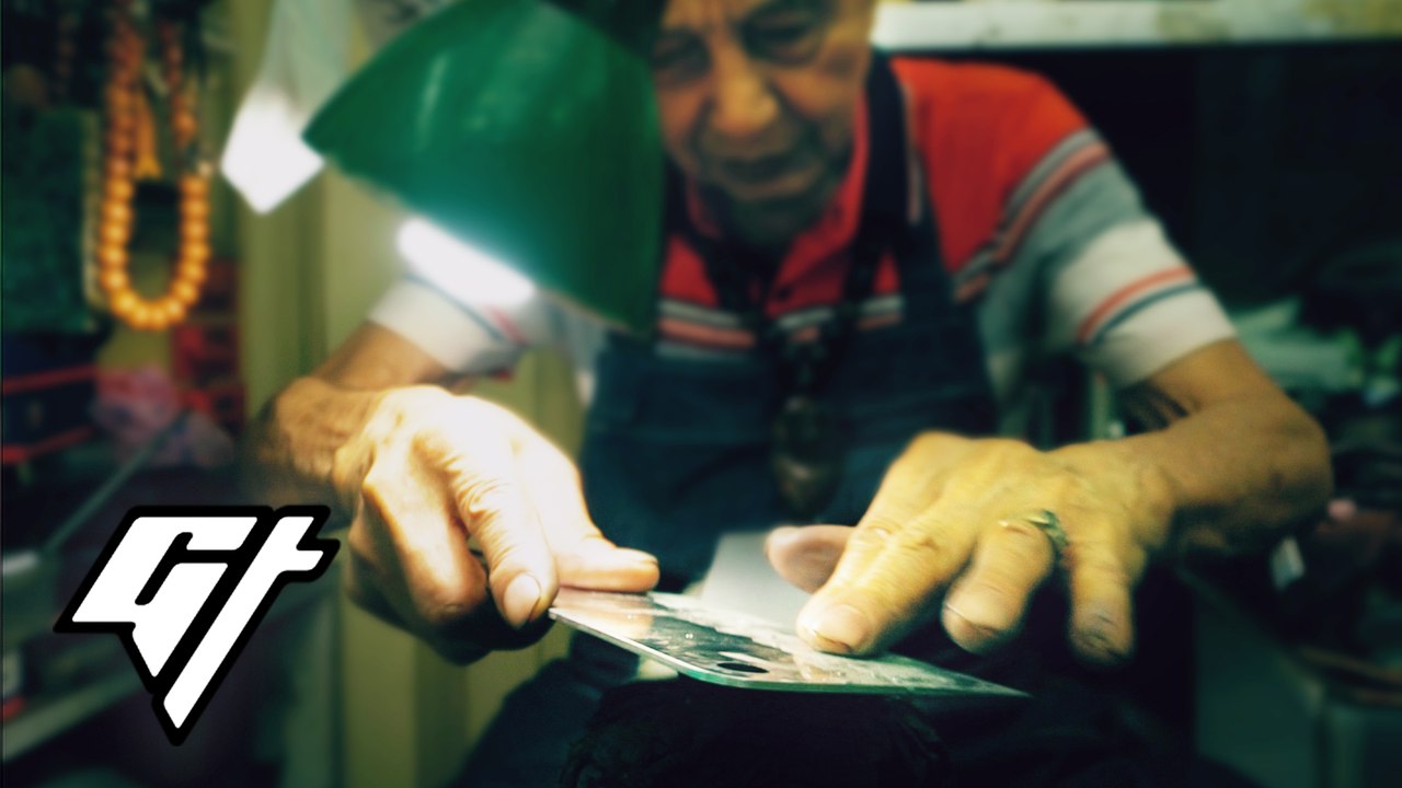 Asian Knife Sharpening Grandmaster Uses 9 Stones to Get Blades Razor Sharp