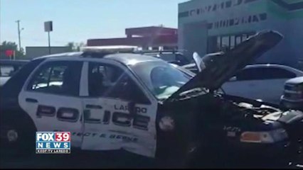 Police Car Hit After Responding To An Emergency Call