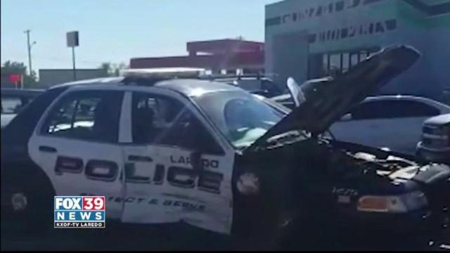 Police Car Hit After Responding To An Emergency Call