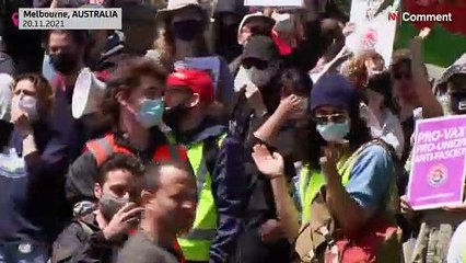Manifestaciones a favor y en contra de las restricciones en Australia