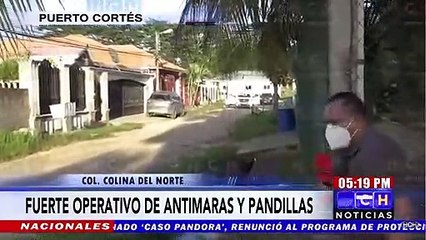 Fuerte operativo de antimaras y pandillas en la colonia Colina del Norte de Puerto Cortés