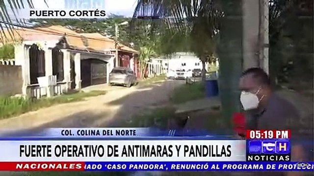 Fuerte operativo de antimaras y pandillas en la colonia Colina del Norte de Puerto Cortés