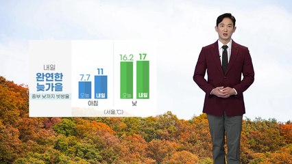 [날씨] 내일 완연한 늦가을 날씨...중부 낮까지 빗방울 / YTN