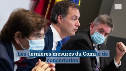 Les dernières mesures du Comité de concertation