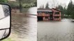 'Langley, BC: Houses & trees surrounded by floodwaters as historic BC Storm gets more intense '