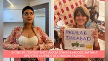 BigBoss Contestants Akasa Singh & Moose Jattana Spotted Outside Starbucks Talking