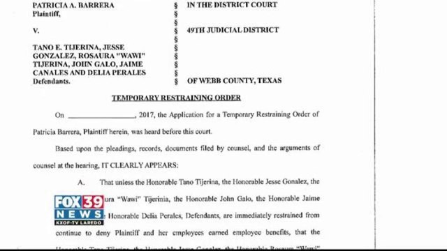 Restraining Order Filed Against Webb County Commissioners Court