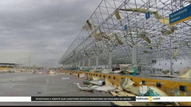Tormenta causa daños en las oficinas de la aduana mexicana