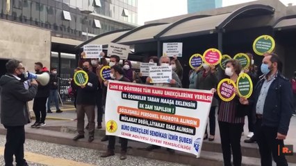 Büro emekçileri bir kez daha taleplerini dile getirdi: 'İş barışı, ücret adaleti, liyakat'
