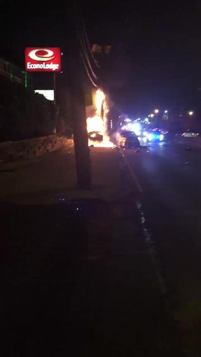 Incendio luego del choque en Nueva Jersey