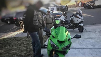 CHP "Eye in the Sky" catches motorcyclist vandalizing cars