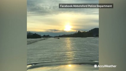 British Columbia highway swallowed by persistent flooding