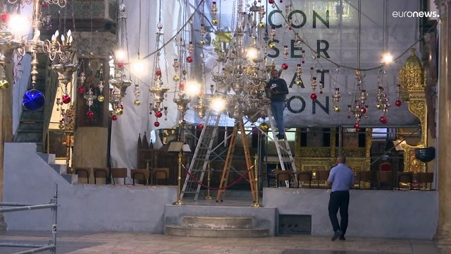 Fase final do restauro da Basílica da Natividade