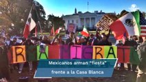 Migrantes expresan su apoyo a AMLO frente a la Casa Blanca; piden reforma migratoria