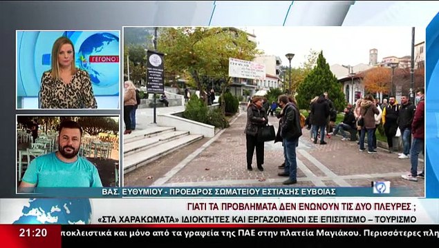 Ο Πρόεδρος σωματείου εστίασης της Εύβοιας, Β.Ευθυμίου στο δελτίο του Star