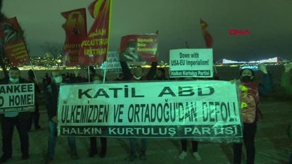 İSTANBUL-SARAYBURNU'NDA ABD SAVAŞ GEMİSİ PROTESTOSU