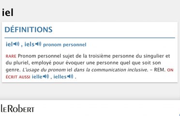 Le pronom «iel» apparait dans le dictionnaire