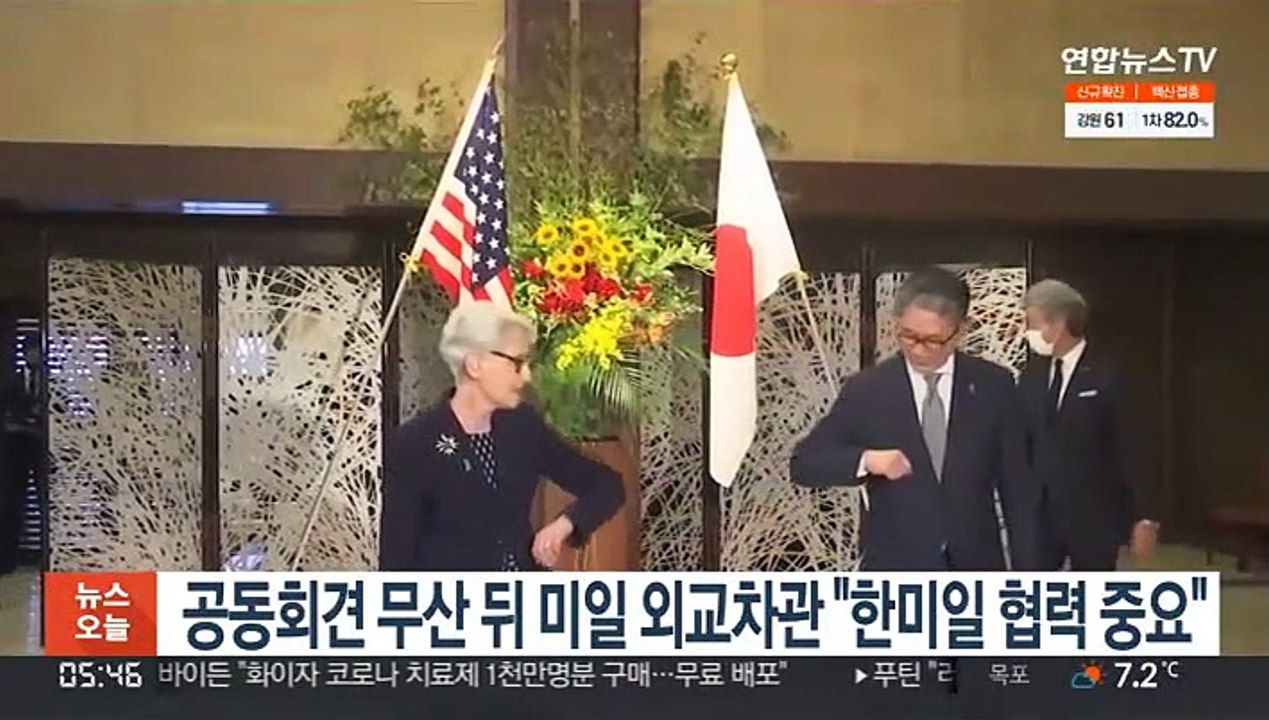 공동회견 무산 뒤 미일 외교차관 "한미일 협력 중요"