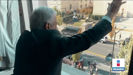 Simpatizantes recibieron a López Obrador en Washington con porras
