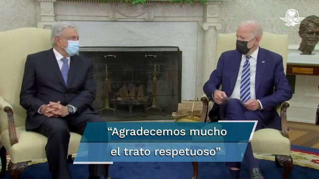 AMLO agradece a Joe Biden que no trate a México como patio trasero