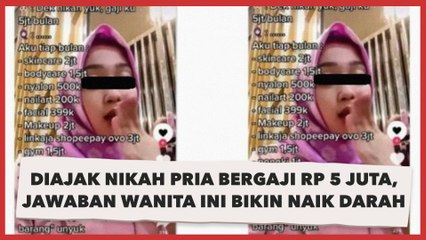 Diajak Menikah Pria Bergaji Rp 5 Juta, Jawaban Wanita Ini Bikin Warganet Naik Darah